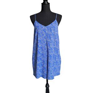 Open Edit Romper (Blue & White Print) - Size Medium
